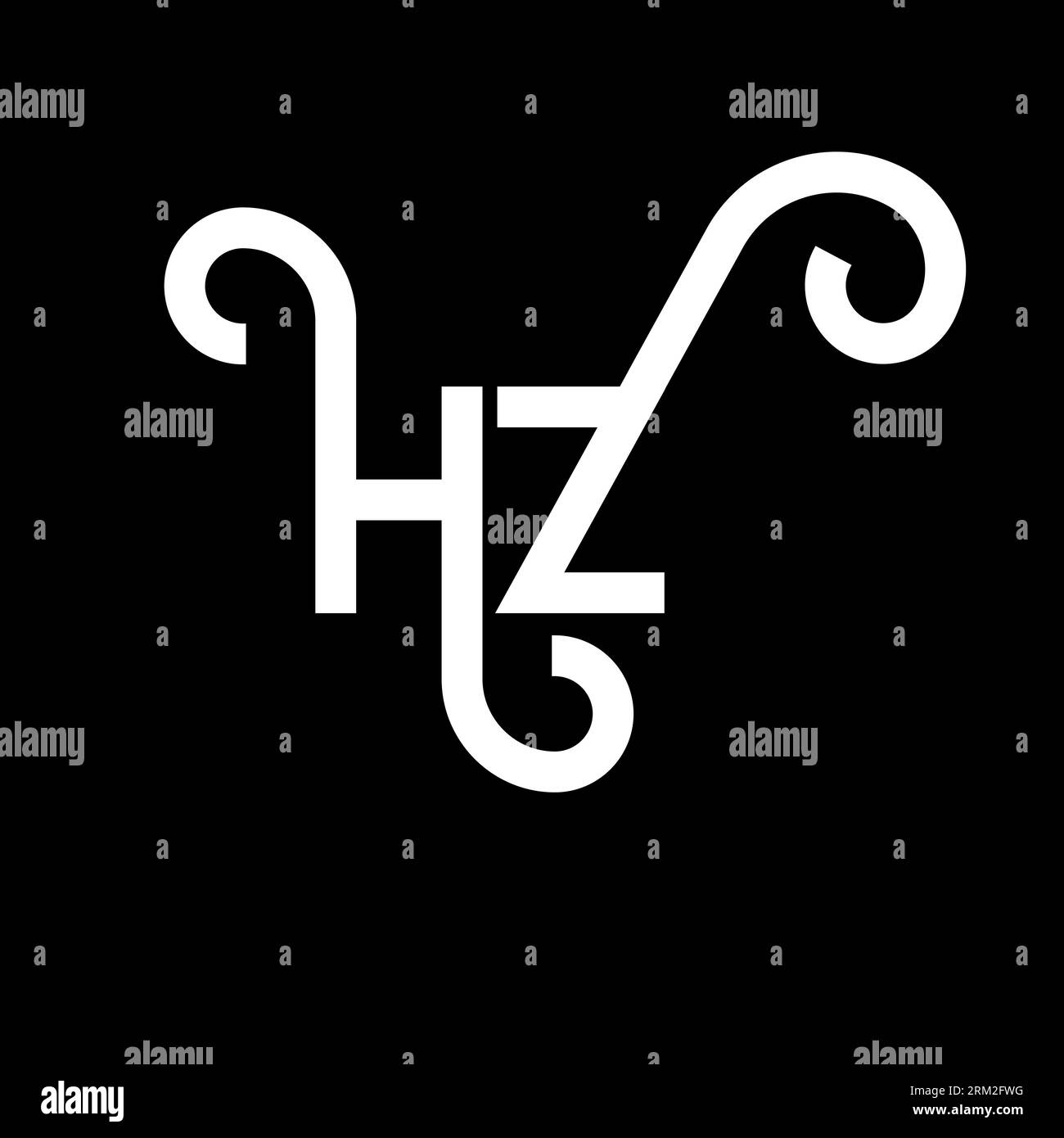 HZ-Logo auf schwarzem Hintergrund. HZ Creative Initials Letter Logo Konzept. HZ-Buchstabendesign. HZ-Design mit weißem Buchstaben auf schwarzem Hintergrund. H Z Stock Vektor