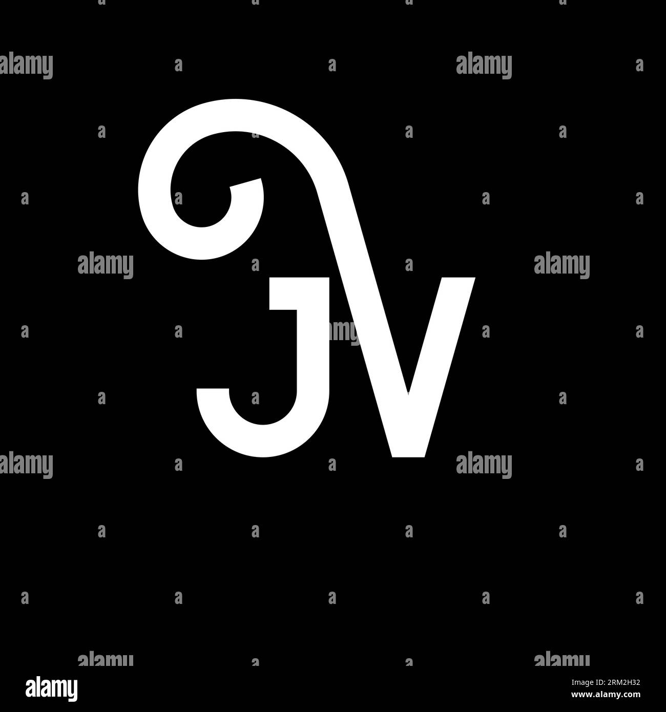 JV-Logo auf schwarzem Hintergrund. JV Creative Initials Letter Logo Konzept. jv-Letter-Design. JV-Design mit weißem Buchstaben auf schwarzem Hintergrund. J V Stock Vektor