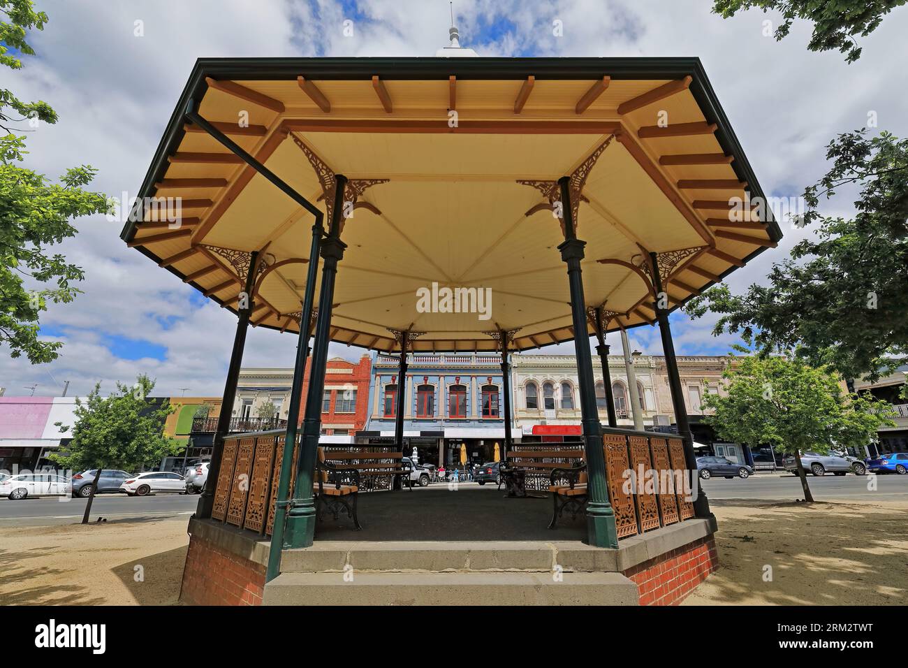 878+ Queen Alexandra Bandstand ab 1908 n. Chr. in den Sturt Street Gardens zwischen Dawson und Doveton Street. Ballarat-Australien. Stockfoto