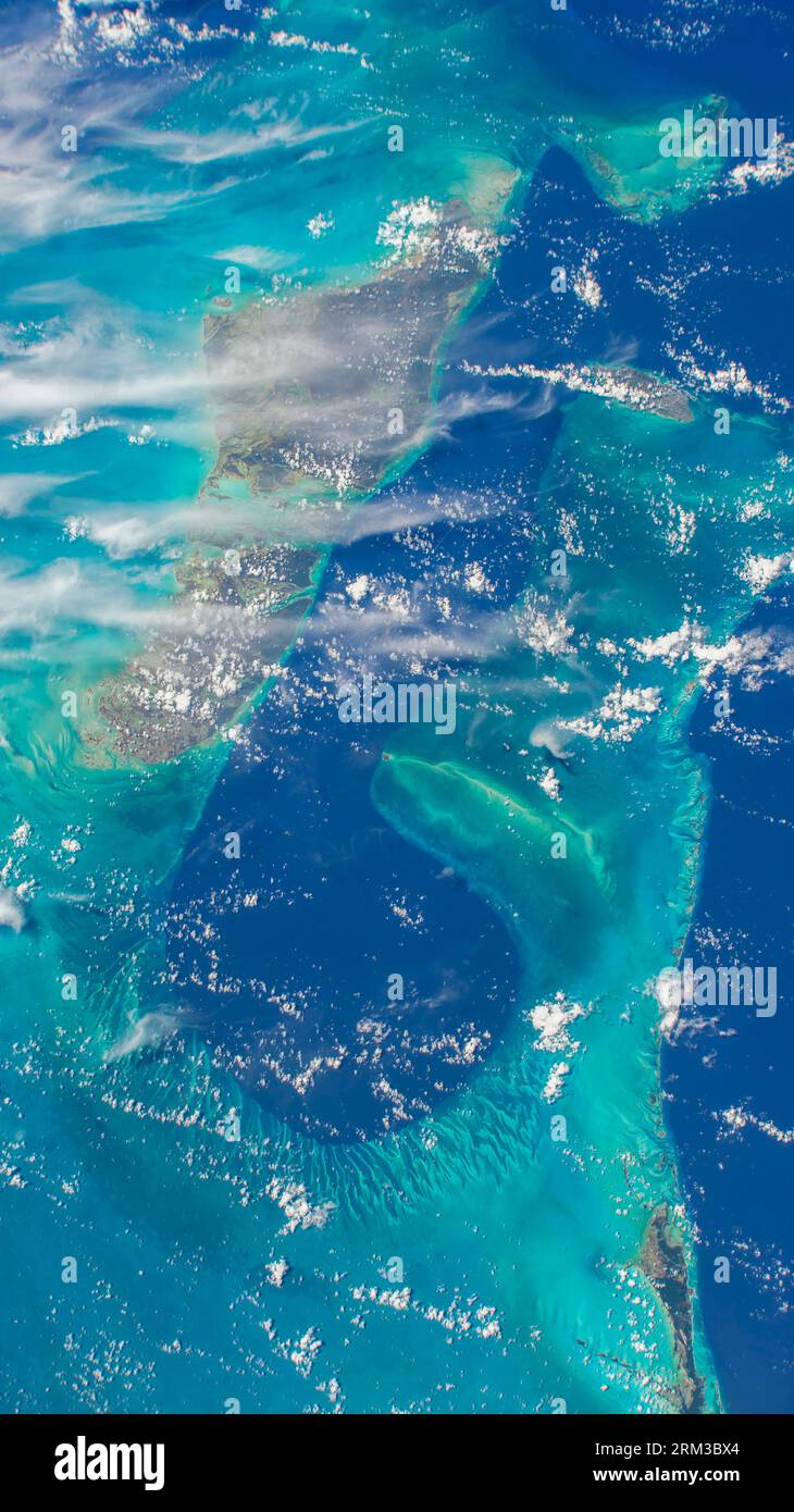 Antenne der Zunge des Ozeans in den Bahamas Stockfoto