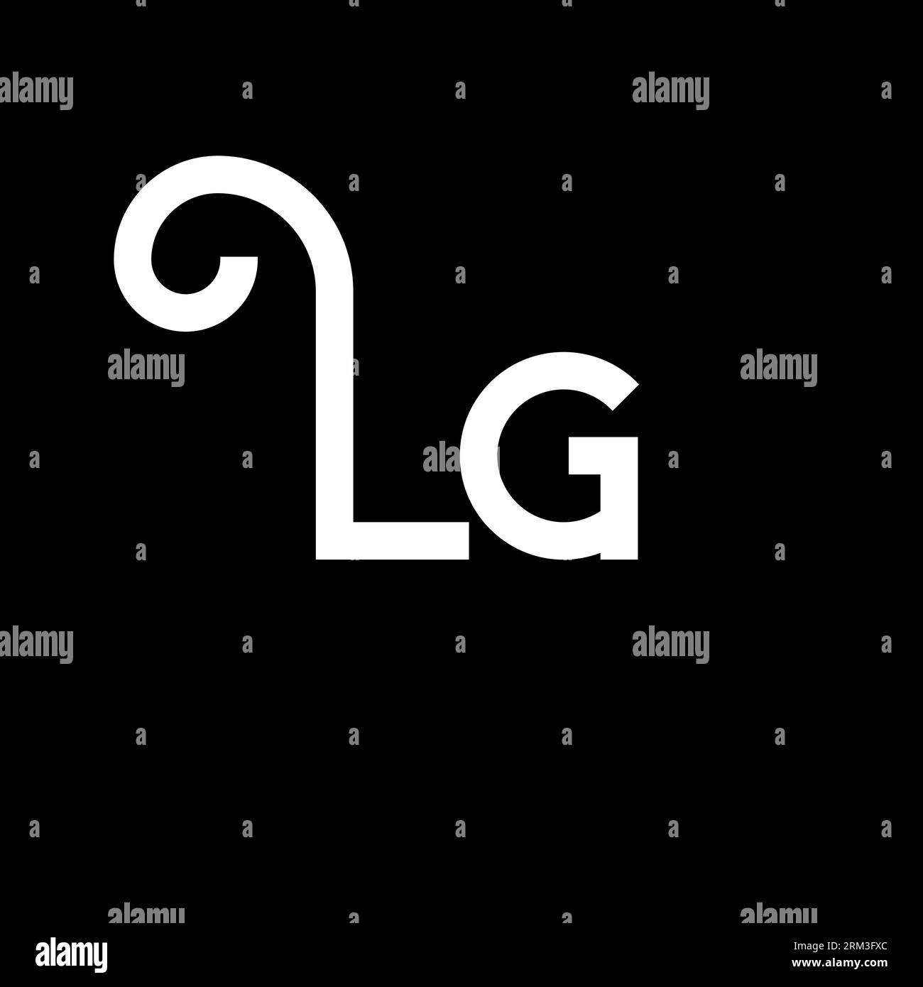 LG Letter Logo Design. Anfangsbuchstaben LG-Logo-Symbol. Abstrakter Buchstabe LG Minimal Logo Design-Vorlage. L G Letter Design Vektor mit schwarzen Farben. lg l Stock Vektor