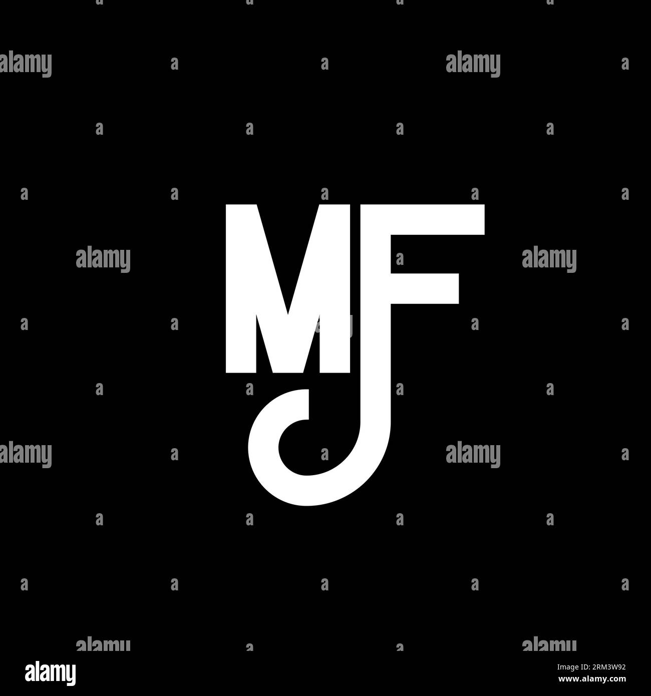 MF Letter Logo-Design. Anfangsbuchstaben MF-Logo-Symbol. Abstrakter Letter MF Minimal Logo-Design-Vorlage. M F Letter Design-Vektor mit schwarzen Farben. mf l Stock Vektor