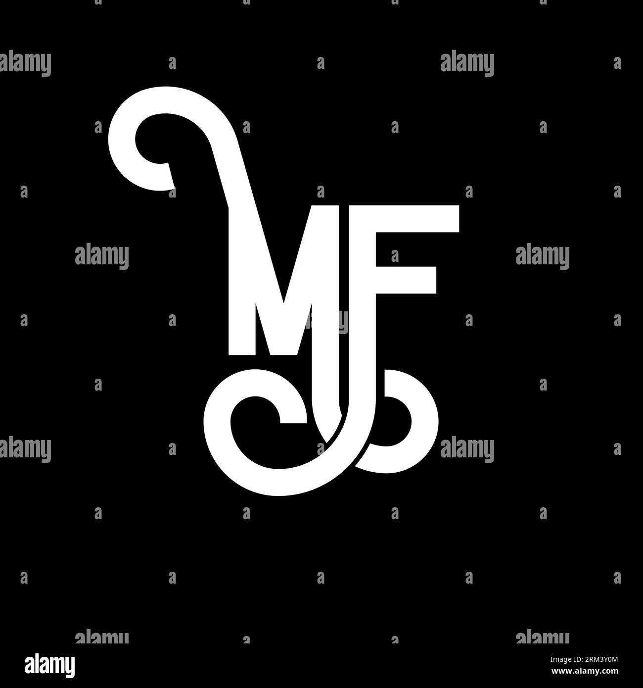MF Letter Logo-Design. Anfangsbuchstaben MF-Logo-Symbol. Abstrakter Letter MF Minimal Logo-Design-Vorlage. M F Letter Design-Vektor mit schwarzen Farben. mf l Stock Vektor