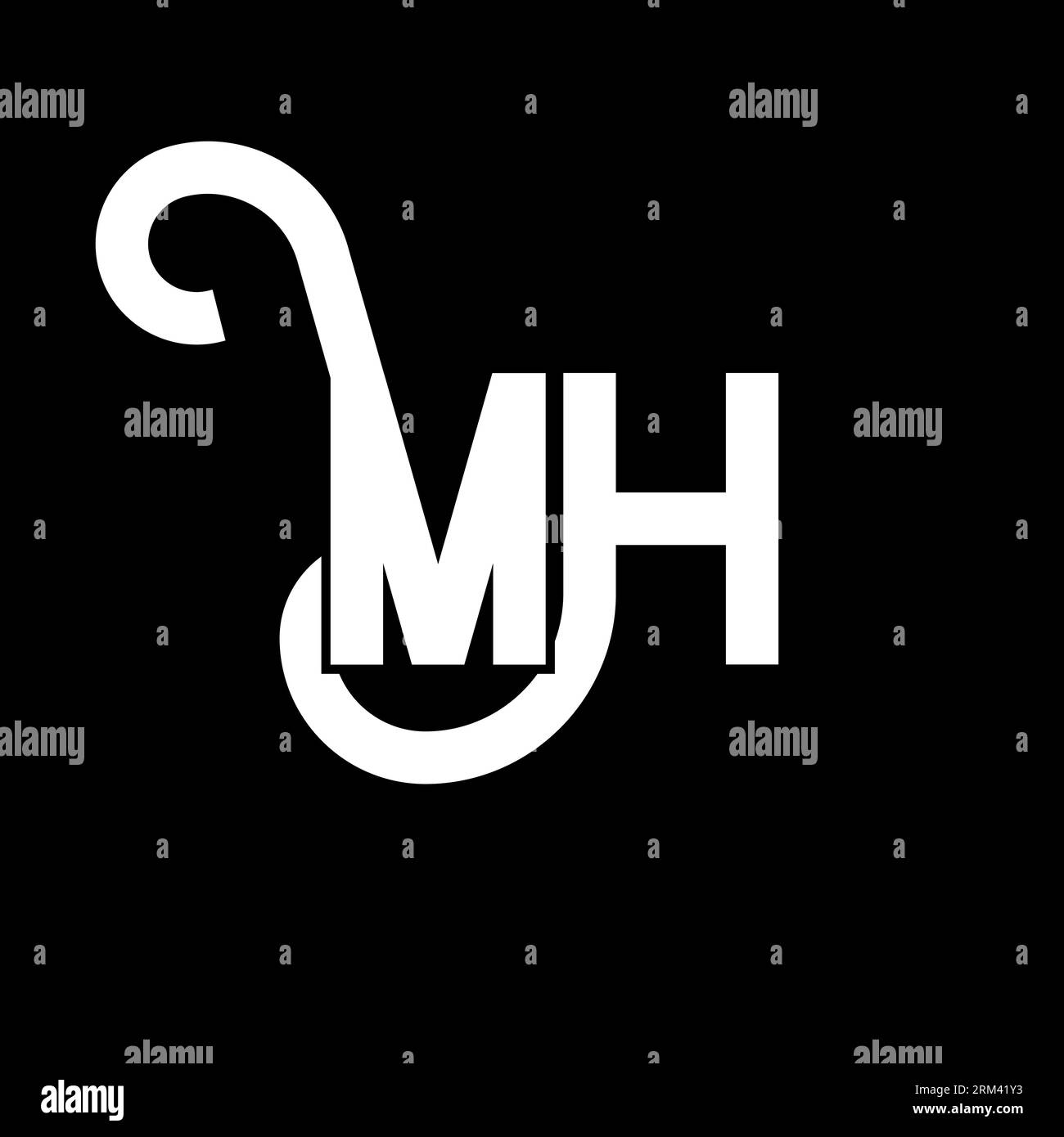 MH Letter Logo Design. Anfangsbuchstaben MH-Logo-Symbol. Abstrakter Buchstabe MH minimaler Logo-Design-Vorlage. M H Buchstaben-Design-Vektor mit schwarzen Farben. mh l Stock Vektor