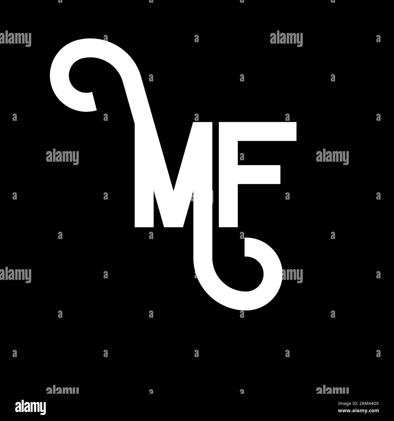 MF Letter Logo-Design. Anfangsbuchstaben MF-Logo-Symbol. Abstrakter Letter MF Minimal Logo-Design-Vorlage. M F Letter Design-Vektor mit schwarzen Farben. mf l Stock Vektor
