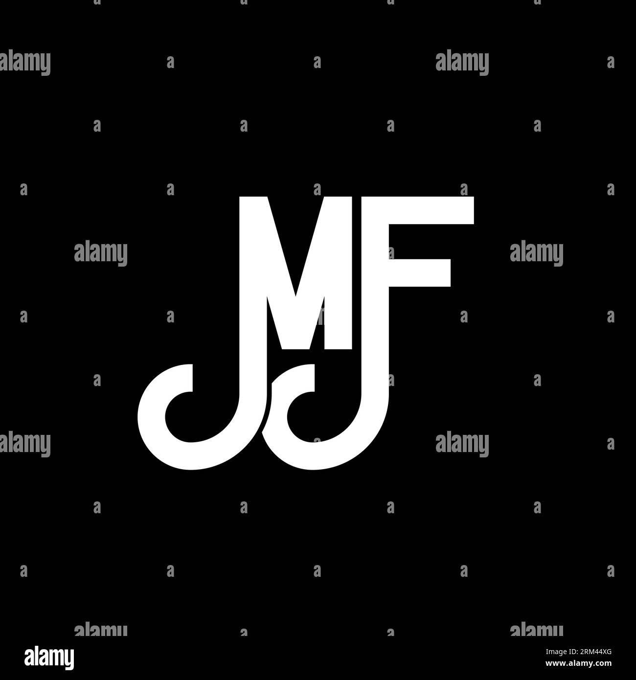 MF Letter Logo-Design. Anfangsbuchstaben MF-Logo-Symbol. Abstrakter Letter MF Minimal Logo-Design-Vorlage. M F Letter Design-Vektor mit schwarzen Farben. mf l Stock Vektor