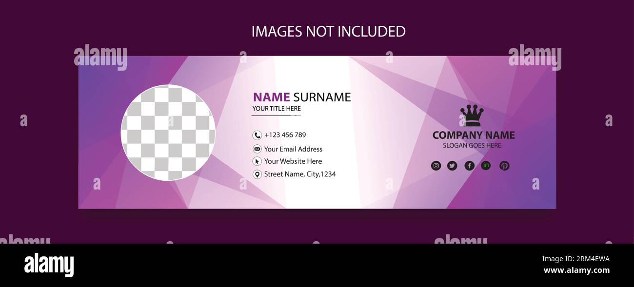 Design der E-Mail-Fußzeilenvorlage für geschäftliche Werbeaktionen Stock Vektor