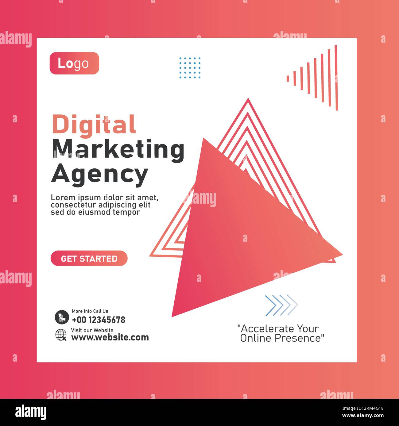 Digitale Marketingagentur und professionelles Social-Media-Template-Design Stock Vektor