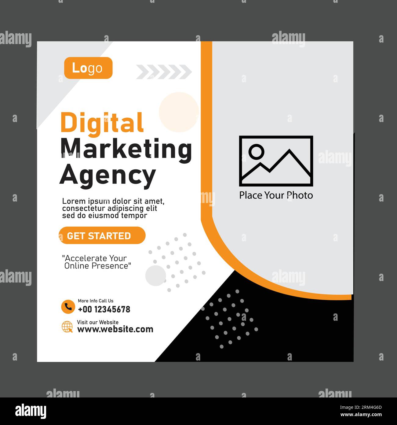 Digitale Marketingagentur und professionelles Social-Media-Template-Design Stock Vektor