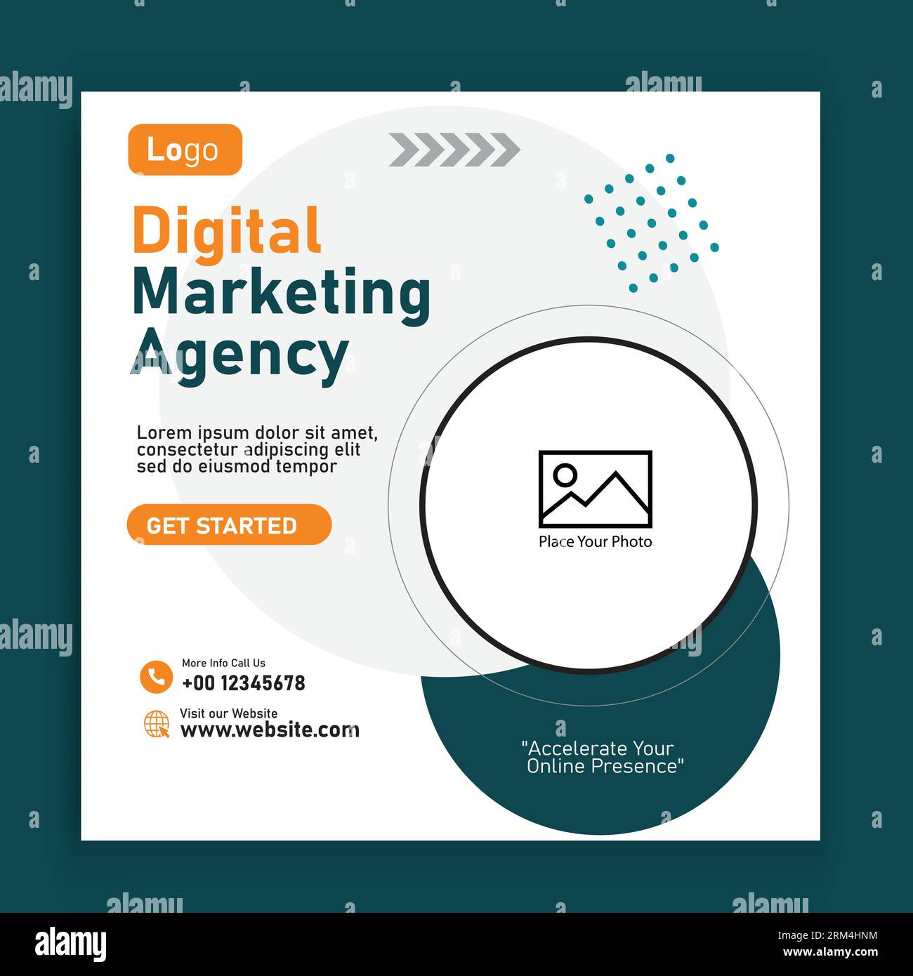 Digitale Marketingagentur und professionelles Social-Media-Template-Design Stock Vektor