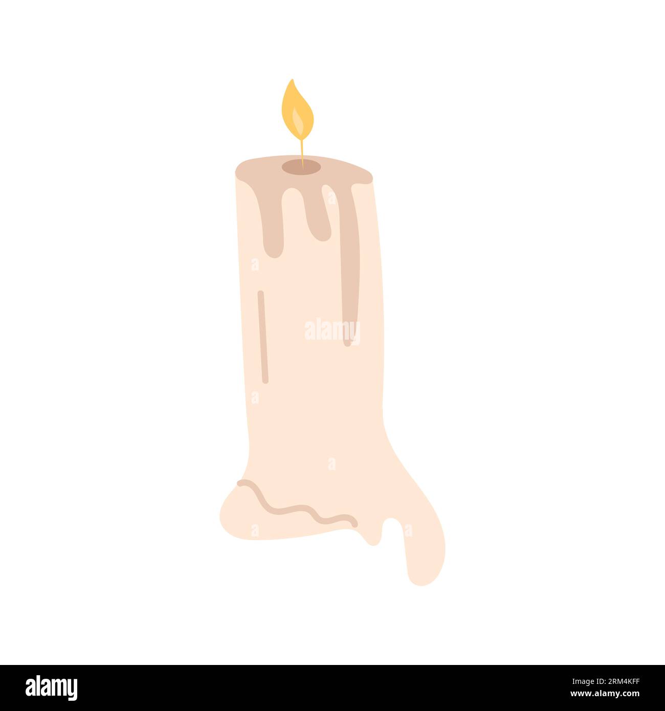 Eine beleuchtete Kerze. Wachskerze Vektor-Illustration Stock Vektor