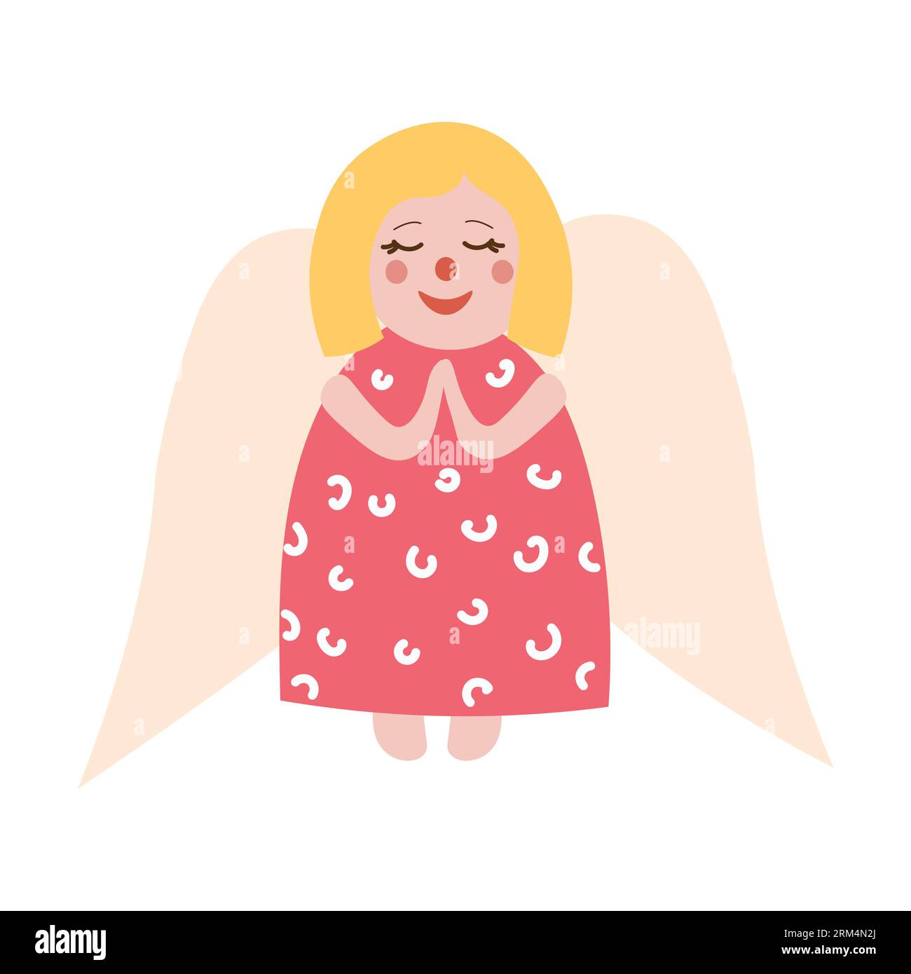 Niedlicher Engel auf einer weißen Hintergrund-Vektor-Illustration Stock Vektor