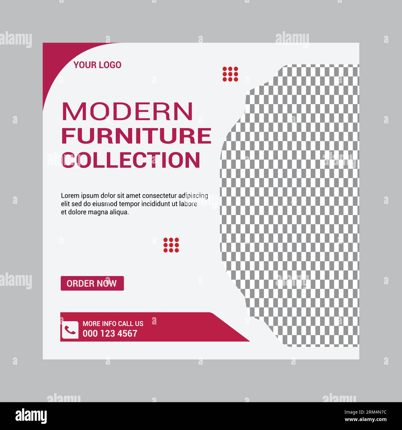Modern Furniture Collection, Social Media Post Design Stock Vektor
