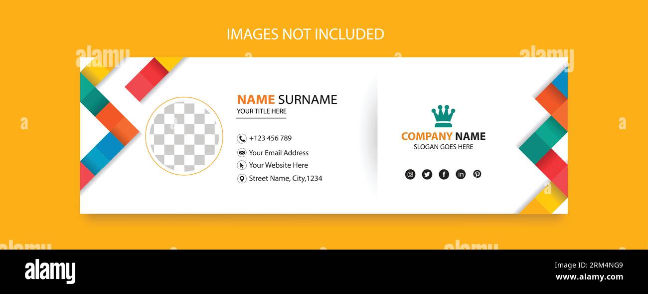 Design der E-Mail-Fußzeilenvorlage für geschäftliche Werbeaktionen Stock Vektor