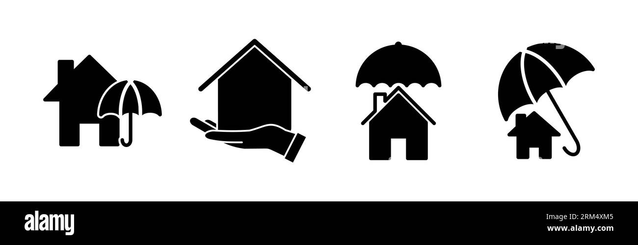 Lebenszeichen der Hausversicherung. Home Shield Protect Logo Stock Vektor