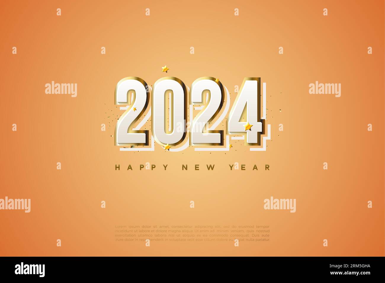 2024 Neujahr mit goldenen Zahlen. Design Premium Vektor. Stock Vektor