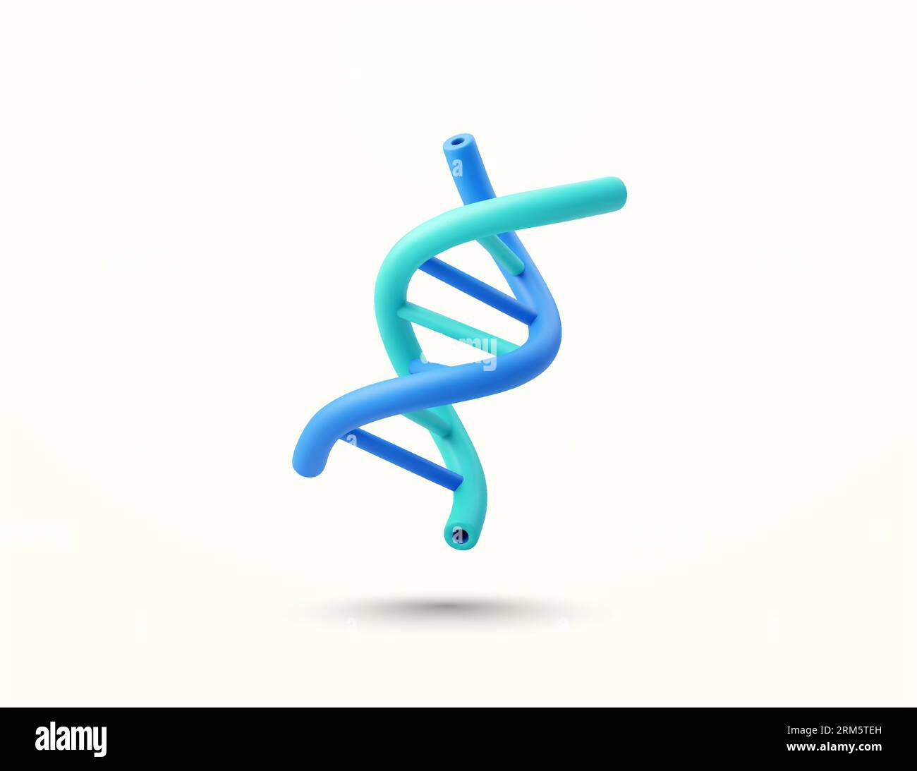 3D-Gen, DNA-Symbol, Chromosomenmodell, minimaler Stil, isoliert auf weißem Hintergrund. Biologie-Vektor-Illustration. Vektorillustration Stock Vektor