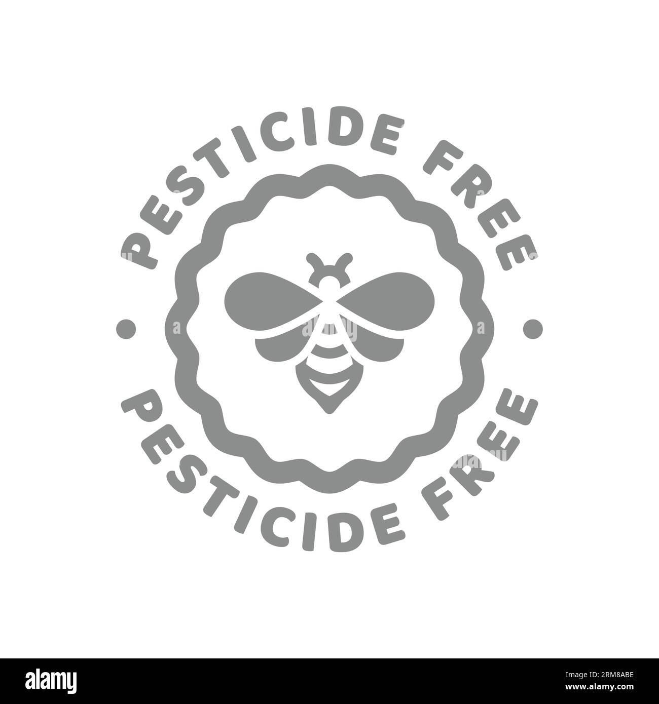Etikett für Pestizid-freie Linien-Vektoren. Kein Pestizid-Symbol. Stock Vektor