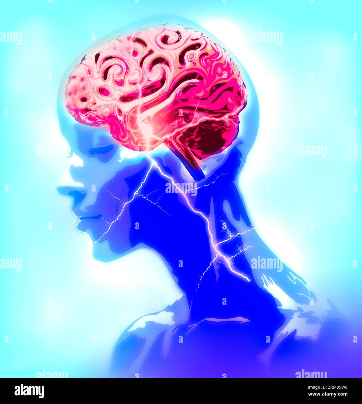 Neurologie, Philosophie: Zusammenhänge, die Entwicklung von Denken und Reflexion, die unendlichen Möglichkeiten von Gehirn und Geist, Synapsen Stockfoto
