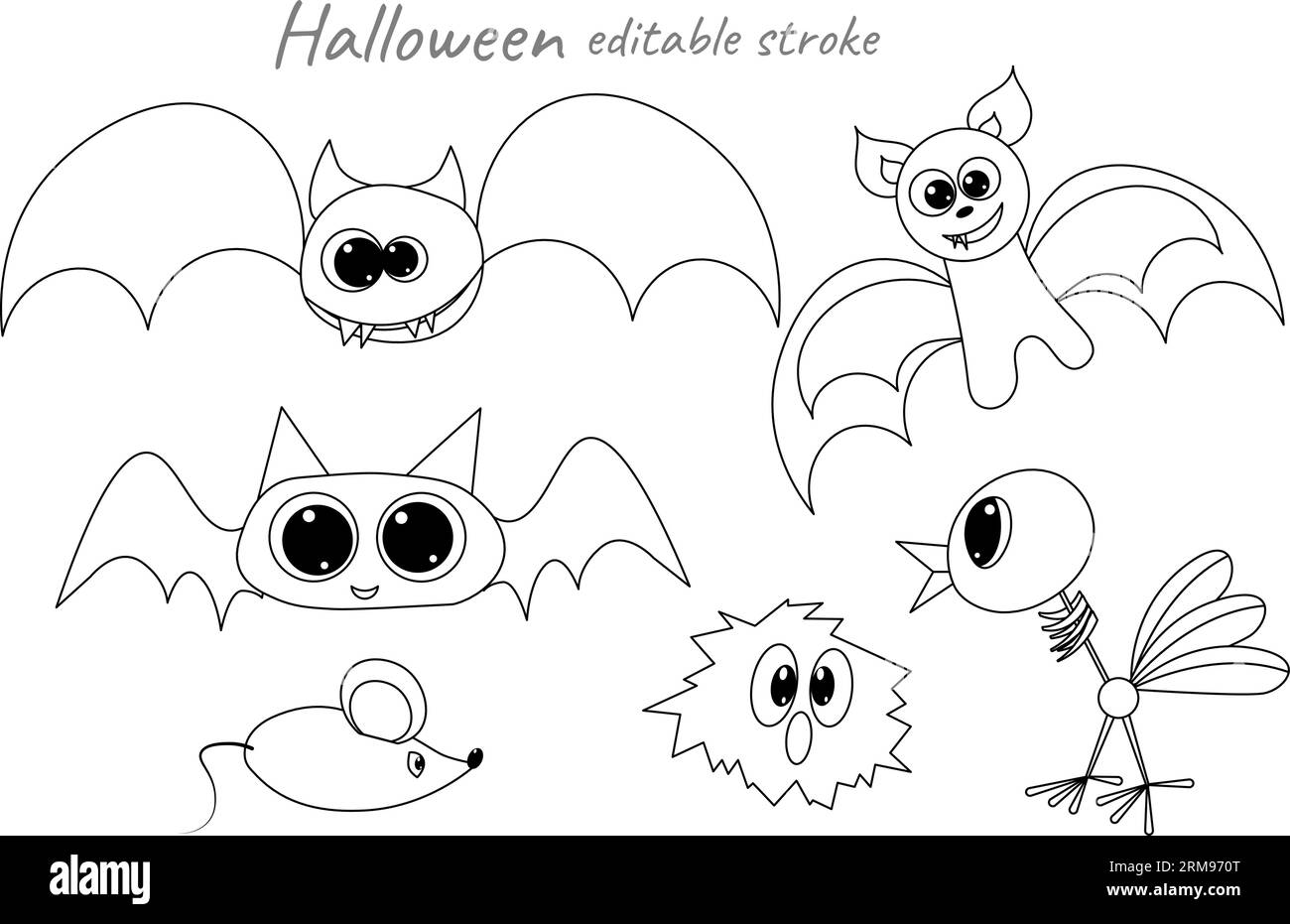 Alles Gute Zu Halloween. Fledermäuse, Vögel und Mäuse. Halloween ...