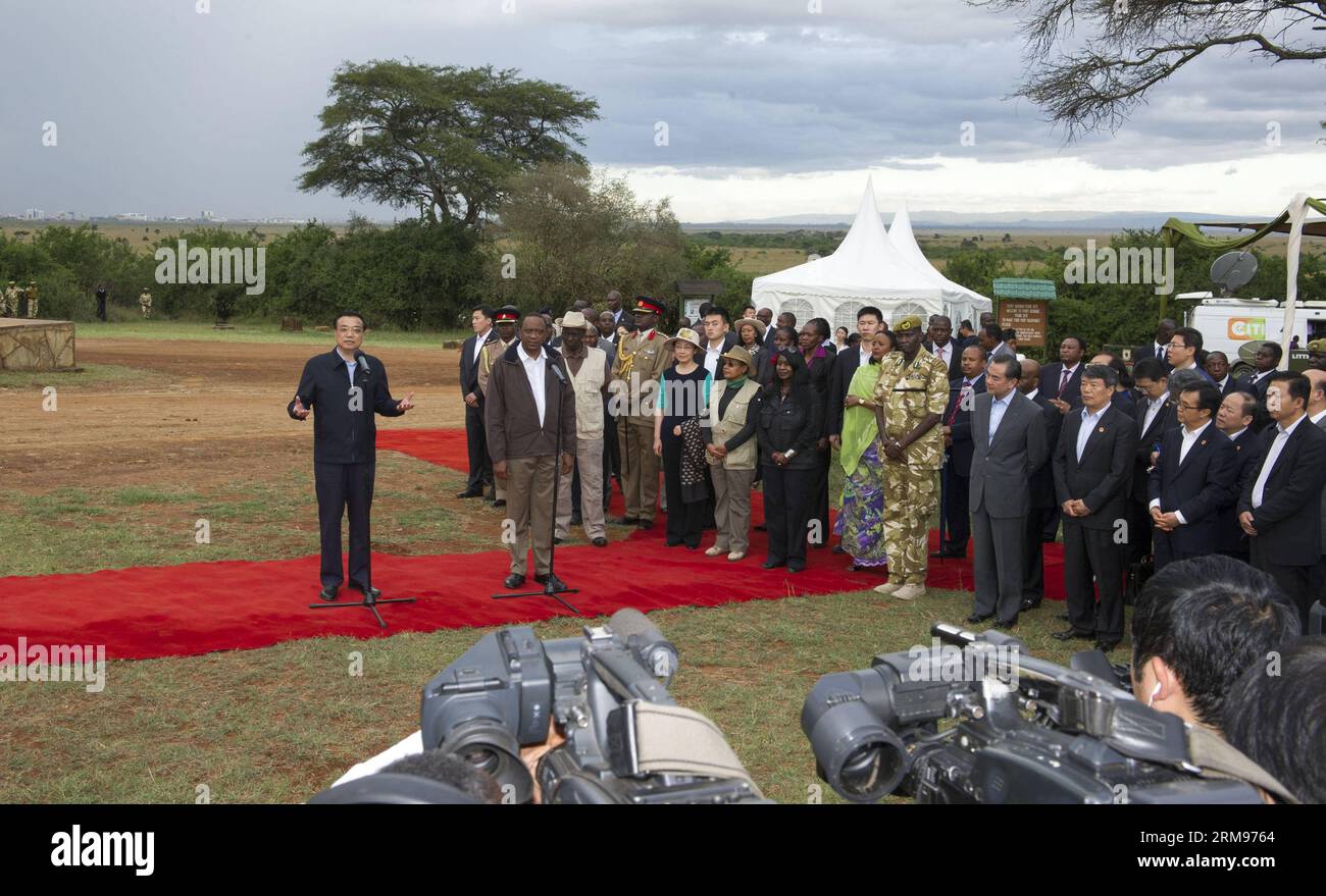 Ivory Buring Der chinesische Premier Li Keqiang (Front L) spricht nach dem Besuch ...