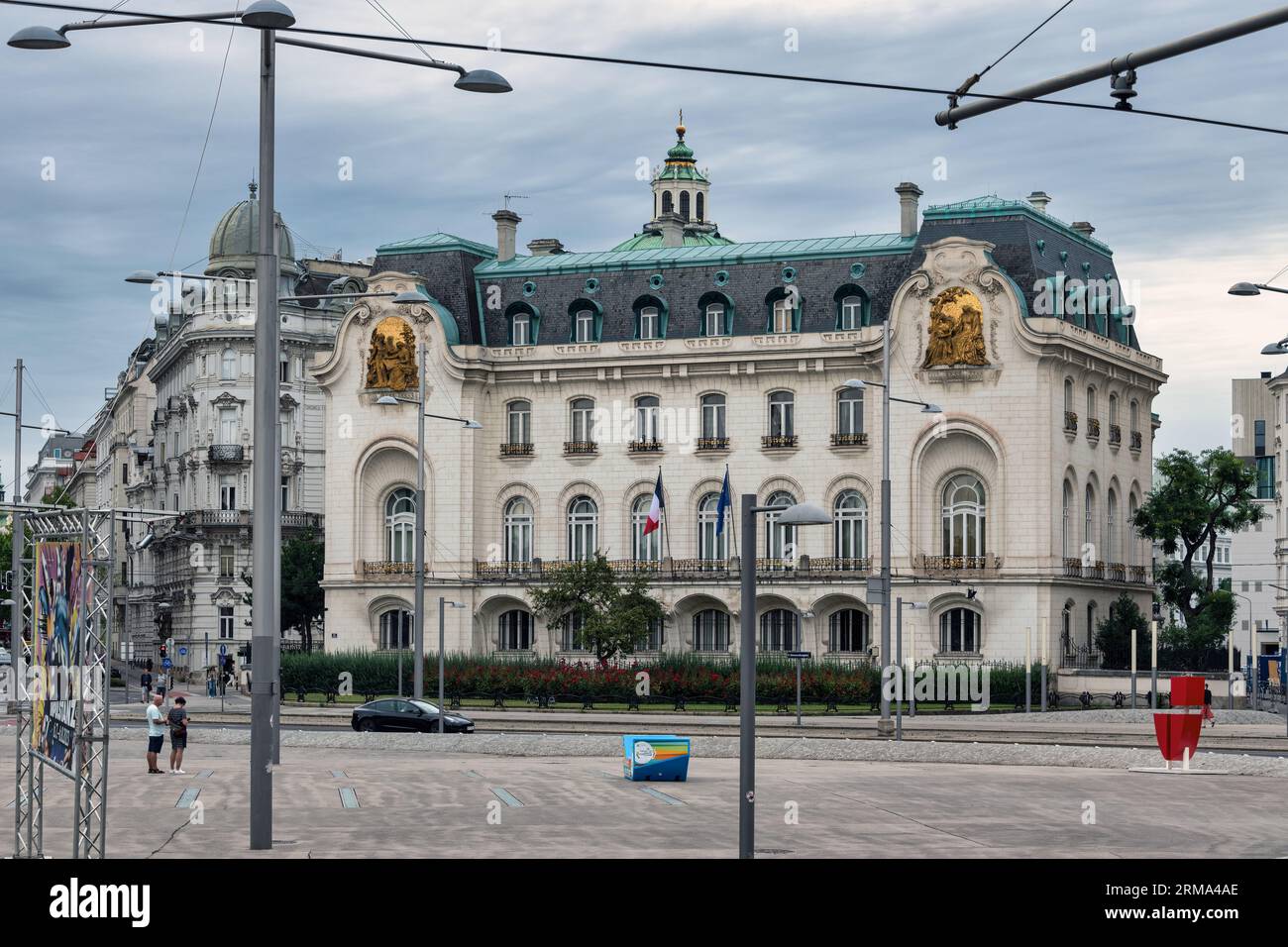 Die französische Botschaft am Schwarzenbergplatz in Wien Stockfoto