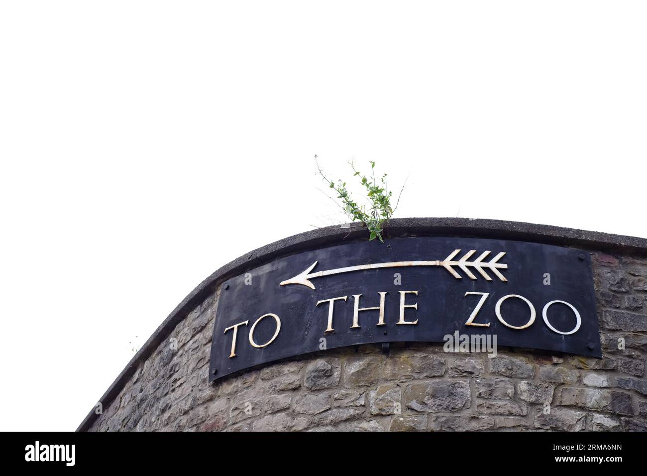 Schild zum alten Bristol Zoo in Clifton. Der Zoo wurde 2022 geschlossen, und das Gelände wurde für Wohnzwecke umgebaut Stockfoto