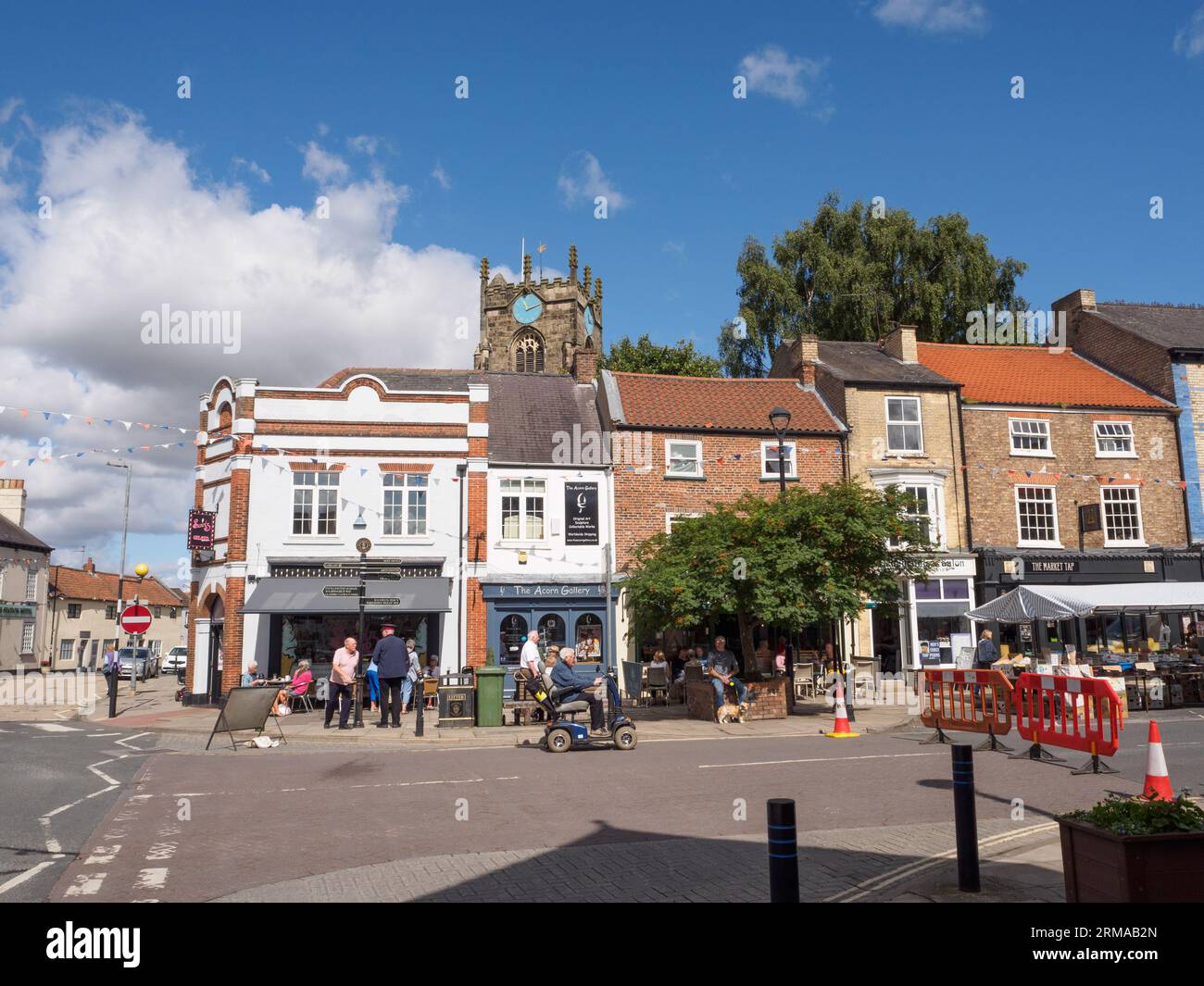 Markttag in Pocklington, East Yorkshire Stockfoto