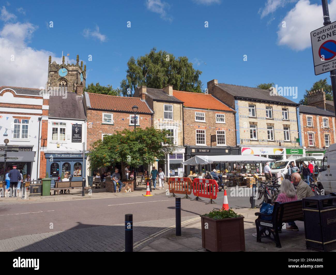 Markttag in Pocklington, East Yorkshire Stockfoto