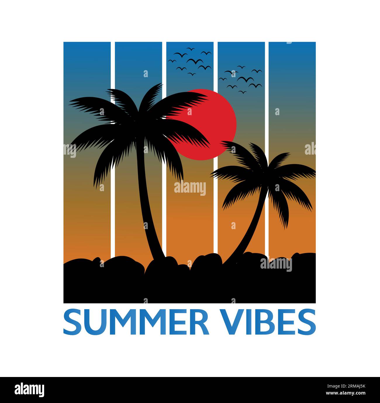 T-Shirt-Design mit Sommeratmosphäre Stock Vektor