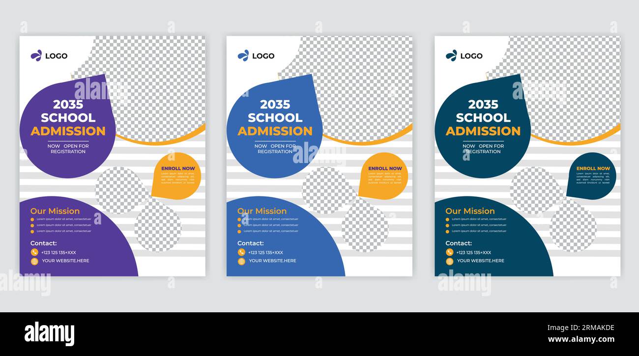 Design des Flyers für Schuleintritt, Broschüre für Kinder, Cover-Layout Schuleintritt Open Flyer Design Template Vector Education Center poste Stock Vektor