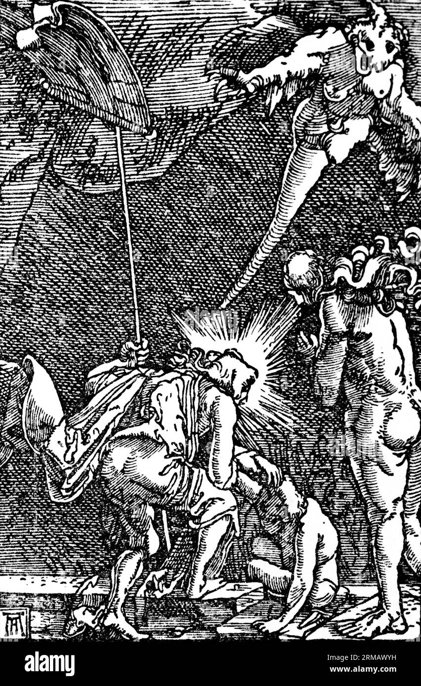 Jesus' Ascent to Hell, Sündenfall und Erlösung, Faksimile Reproduktion, historische Illustration 1888 Stockfoto