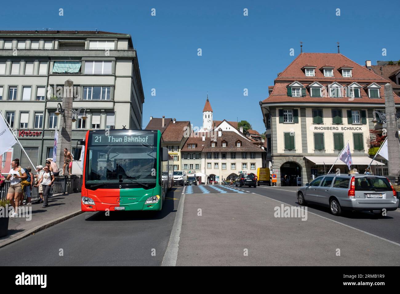 Stadtzentrum von Thun, Kanton Bern, Schweiz Stockfoto