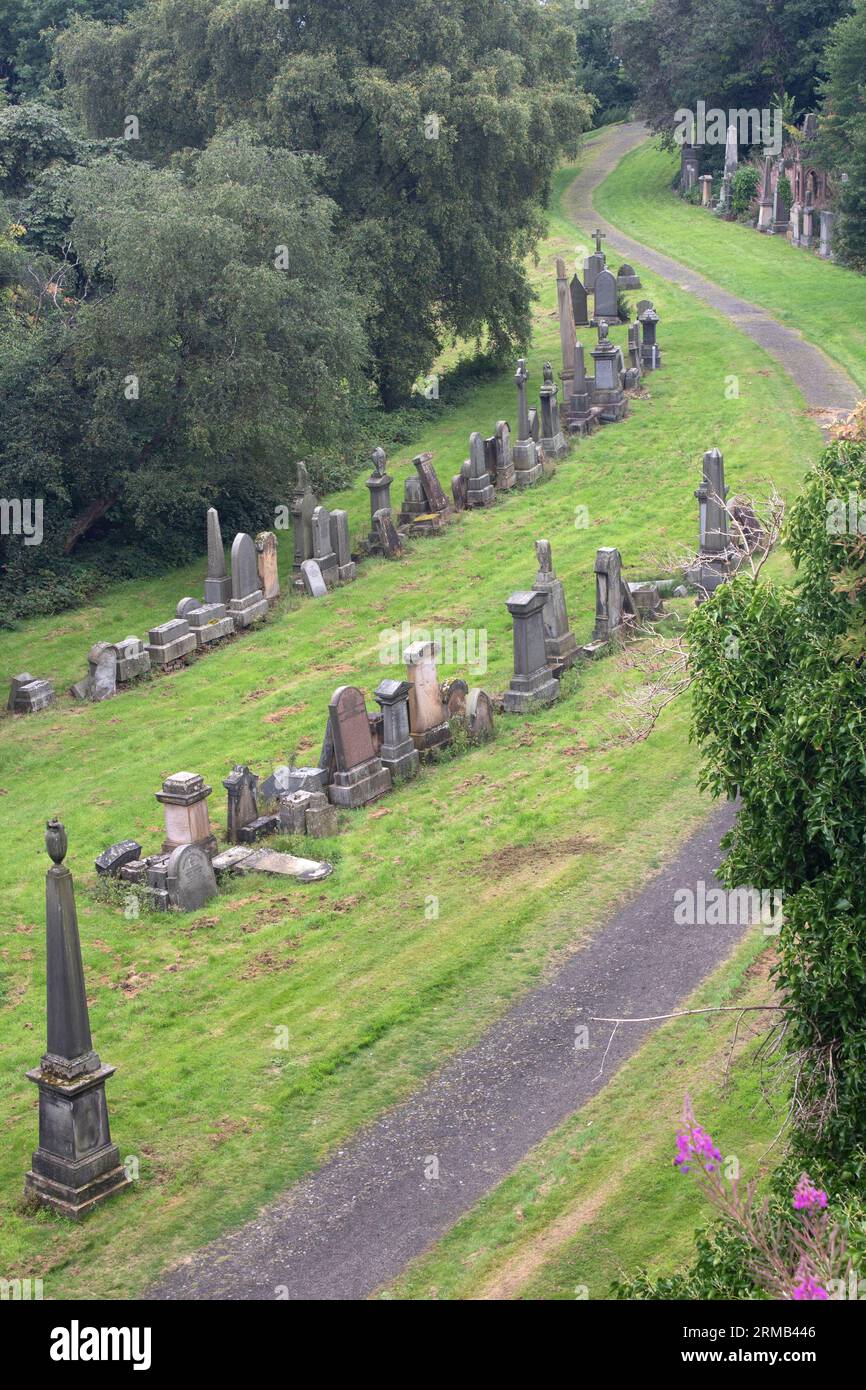 Die Glasgow Necropolis, ein viktorianischer Friedhof in Glasgow, Schottland Stockfoto