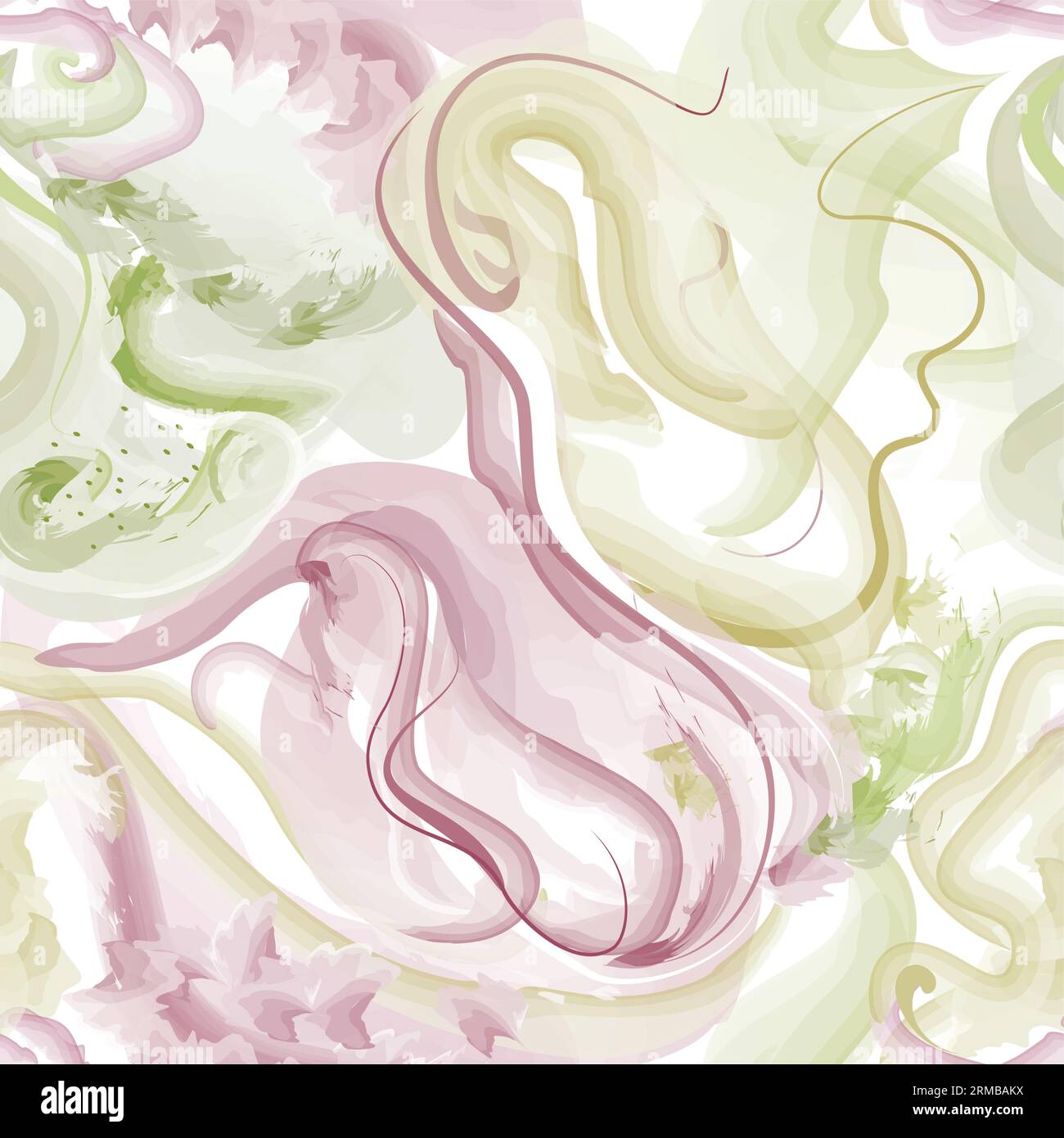 Abstrakte Wellenlinien. Wunderschöne, nahtlose Struktur in Aquarellfarben. Endloses Muster im hellen Frühlingsstil. Abstraktion fließender Wellen. Moderner Hintergrund für Stock Vektor