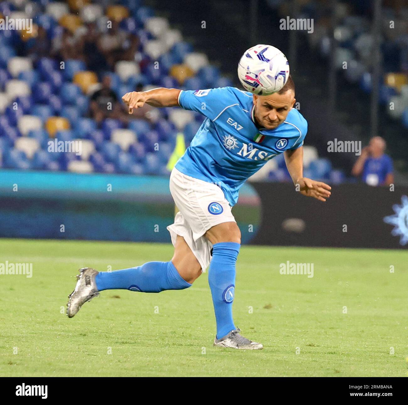 Neapel, Kampanien, Italien. 27. August 2023. Während des italienischen Fußballspiels der Serie A SSC Napoli gegen US Sassuolo am 27. August 2023 im Diego Armando Maradona Stadion in Neapel. Im Bild: .Stanislav Lobotka von SSC Napoli (Credit Image: © Fabio Sasso/ZUMA Press Wire) NUR REDAKTIONELLER GEBRAUCH! Nicht für kommerzielle ZWECKE! Stockfoto