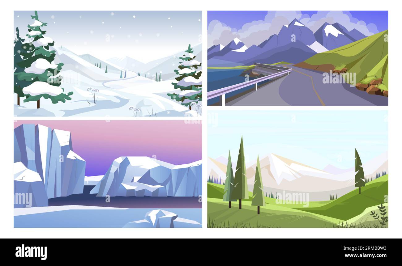 Nationalparks Illustrationsset Stock Vektor