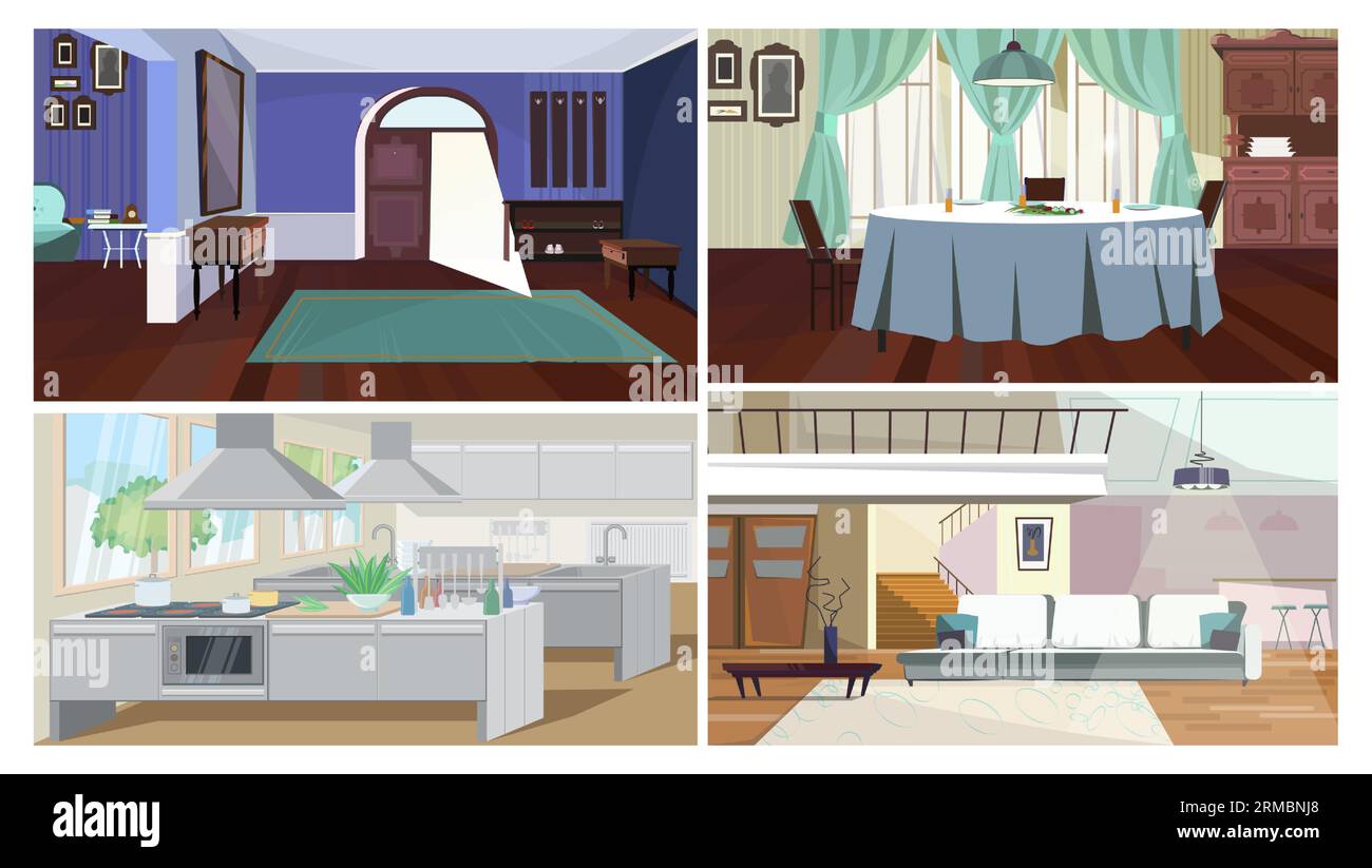 Home interior vector illustration set Stock Vektor