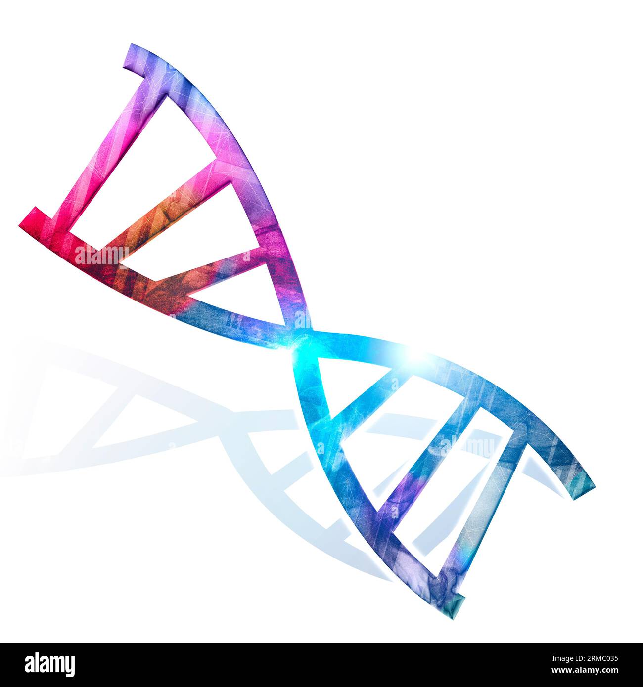 DNA Desoxyribonukleinsäure ist ein thread-wie-Kette von Nukleotiden, die genetischen Anweisungen für das Wachstum verwendet. Dan Helix Stockfoto