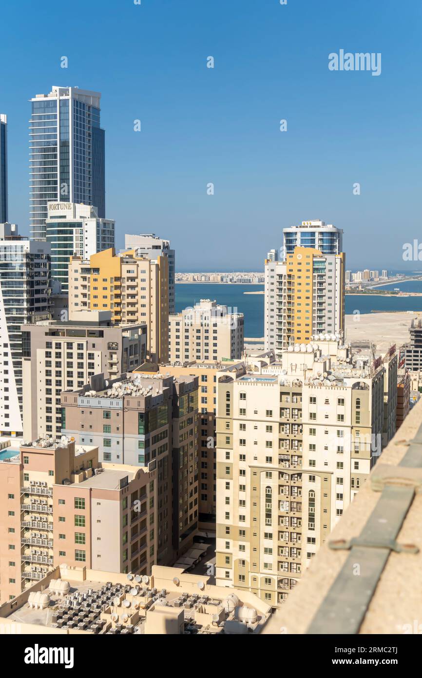 Jaffair Bahrain Bauprojekte, Dächer Bahrain, Hochhäuser in Jaffair Bahrain. Stockfoto