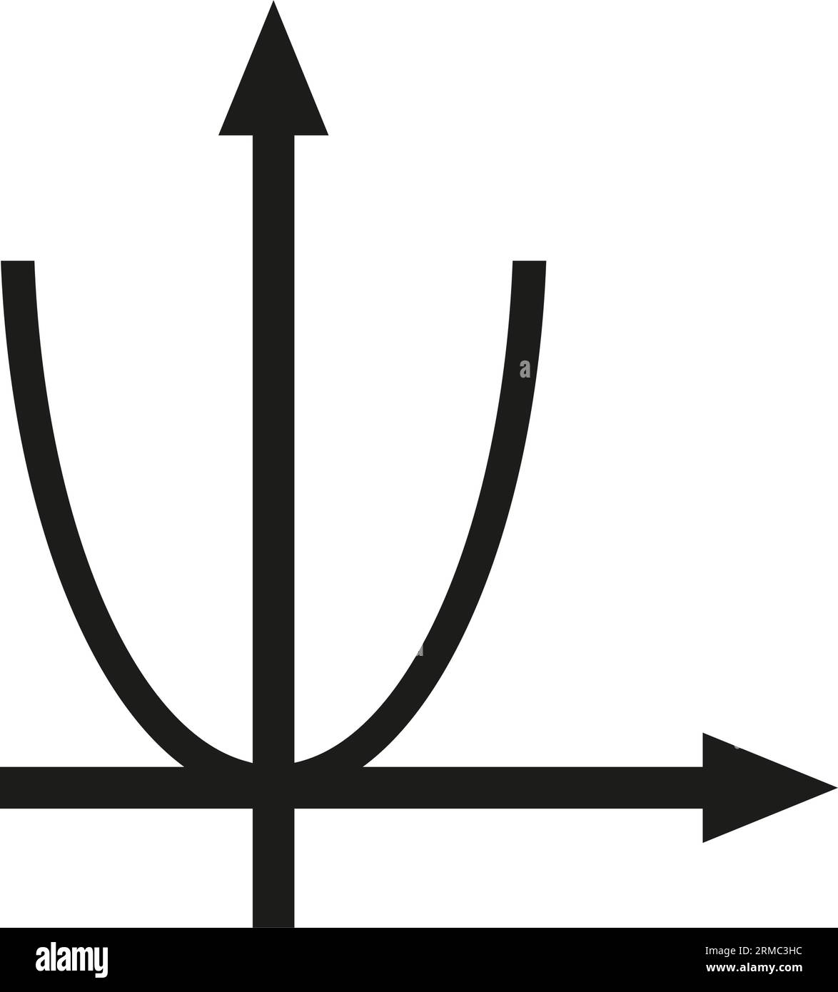 Parabel für Algebra-Symbol im Klassenzimmer Stock Vektor