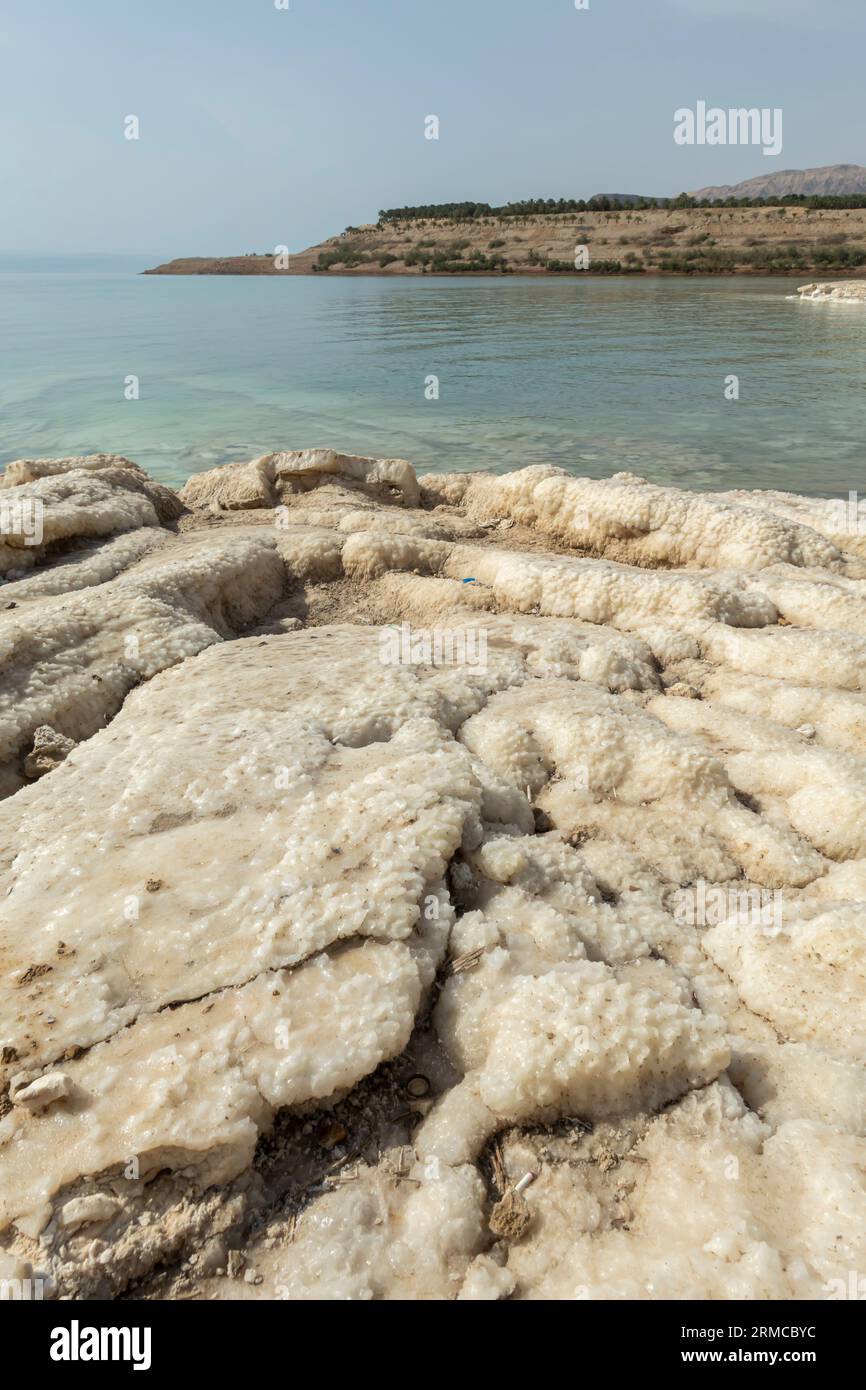 Salzformationen des Toten Meeres in Jordanien, Salty Rocks Stockfoto