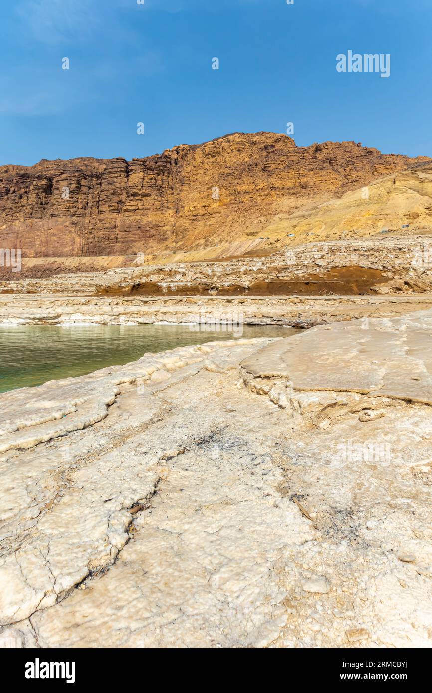 Salzformationen des Toten Meeres in Jordanien, Salty Rocks Stockfoto