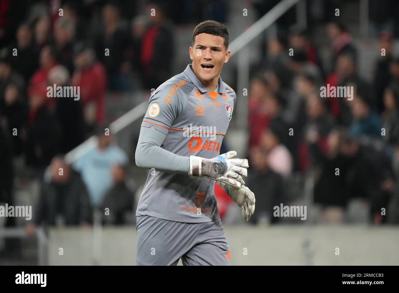 Curitiba, Brasilien. 27. August 2023. Torhüter Pedro Rangel während der Athletico e Fluminense-Veranstaltung in Estádio Joaquim Américo Guimarães in Curitiba, PR. Quelle: Carlos Pereyra/FotoArena/Alamy Live News Stockfoto