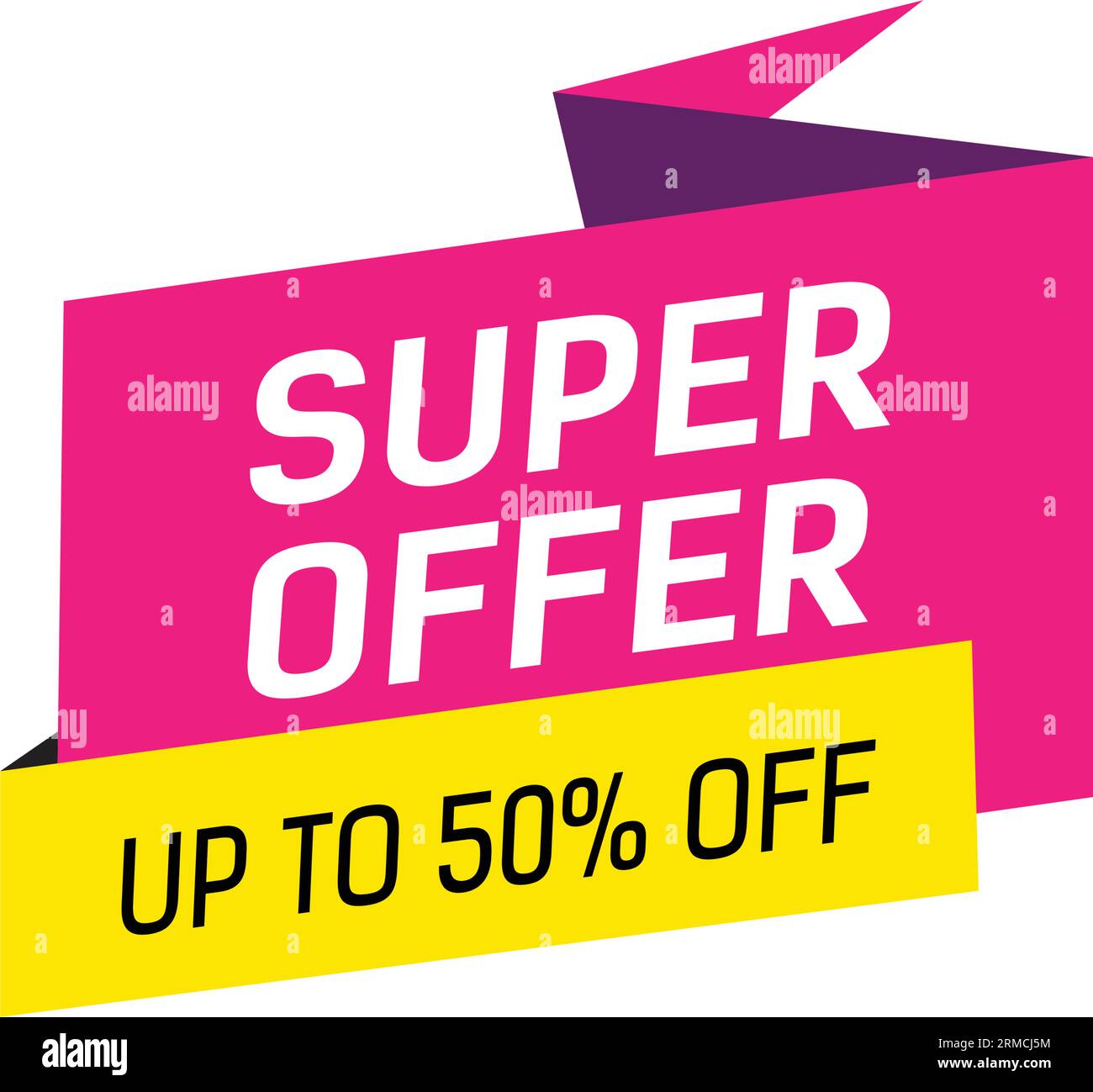 Super-Angebot-Schriftzug auf Origami Bubble Stock Vektor