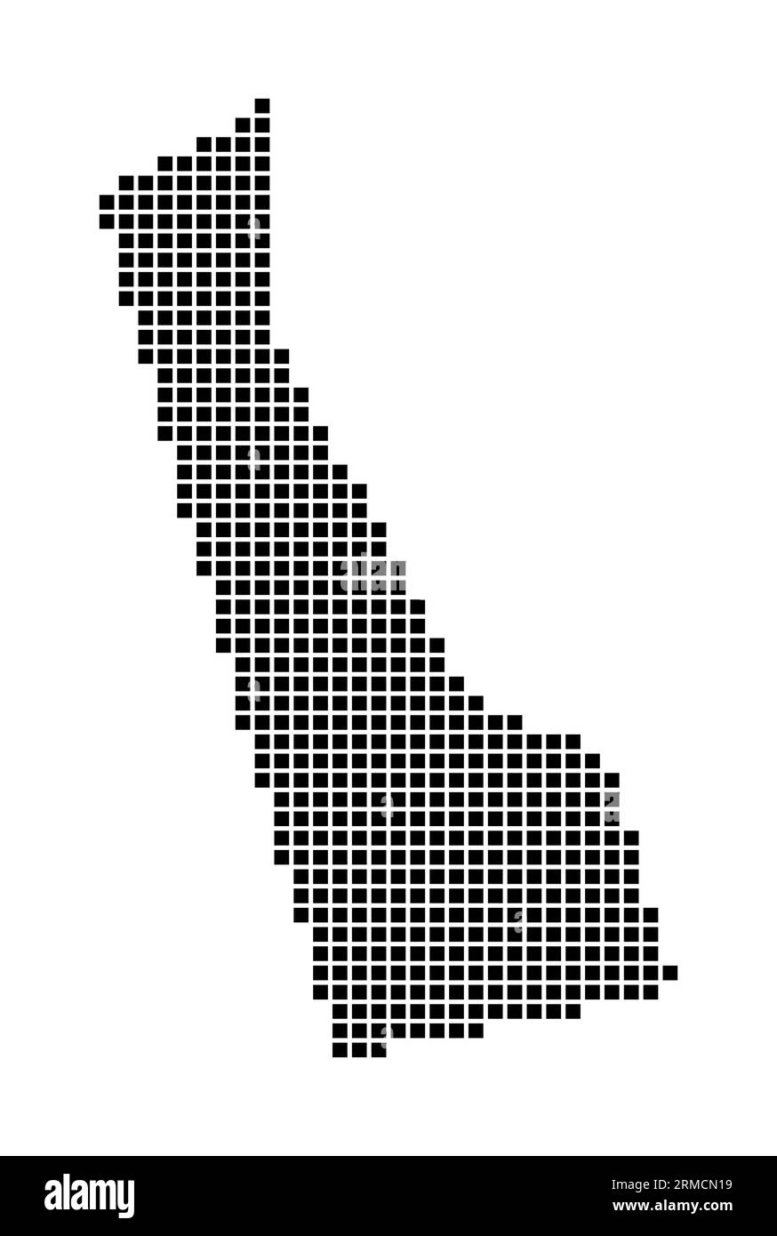 Delaware-Karte. Karte von Delaware im gepunkteten Stil. Rahmen des US-Status, gefüllt mit Rechtecken für Ihre Konstruktion. Vektorillustration. Stock Vektor