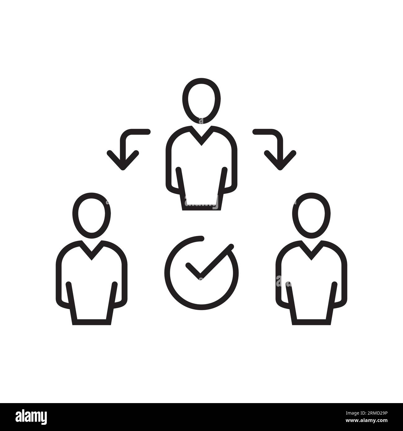 Geschäftsbereichssymbol „Zuweisung“, „Delegieren“, „Delegieren“, „Distribution“. Stellvertretende Gruppenleitung. Teamwork Transfer Job Communication Logo Solid Vektor Stock Vektor