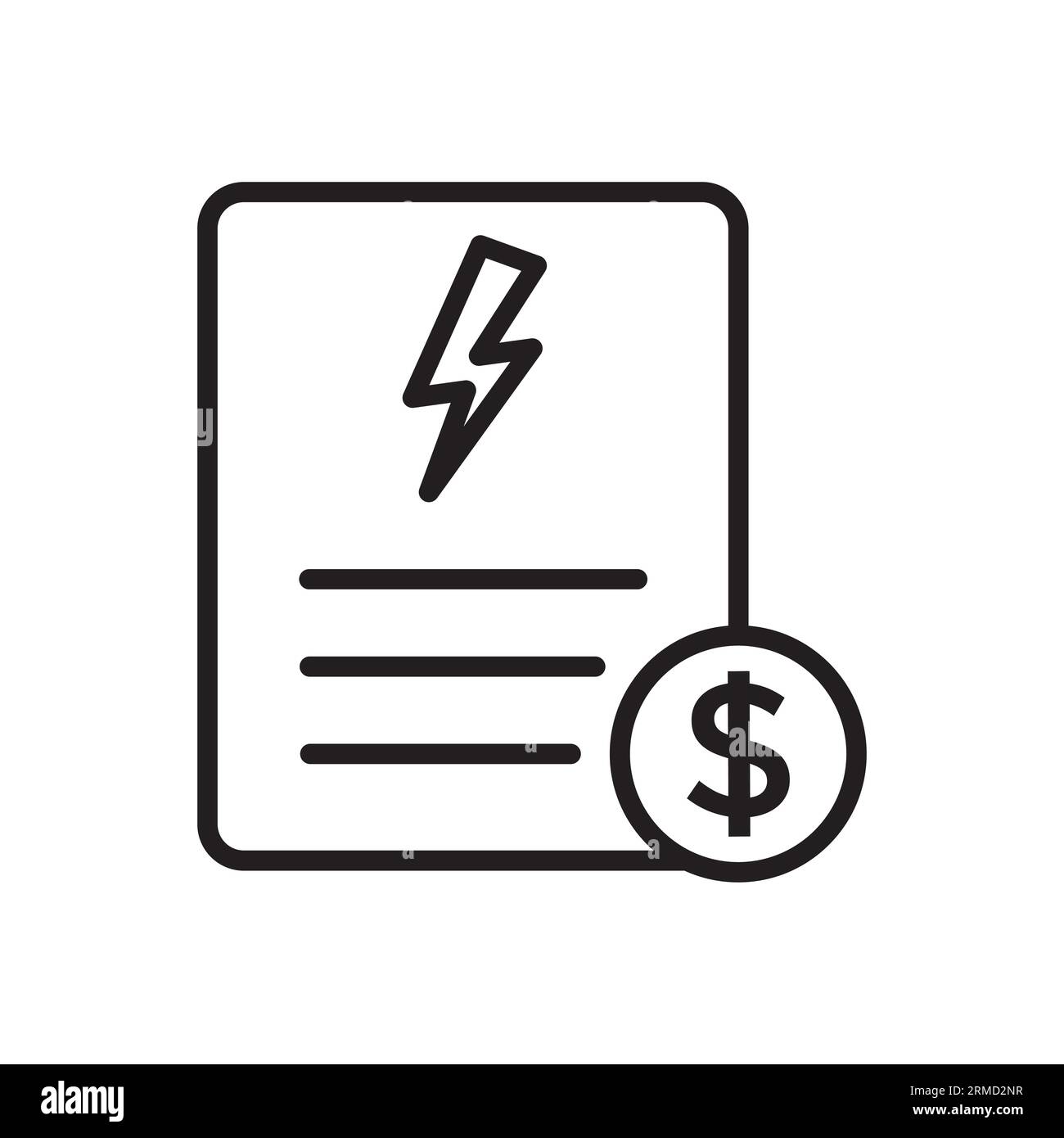 Pixel für Stromrechnung – perfekt lineares Symbol Stock Vektor