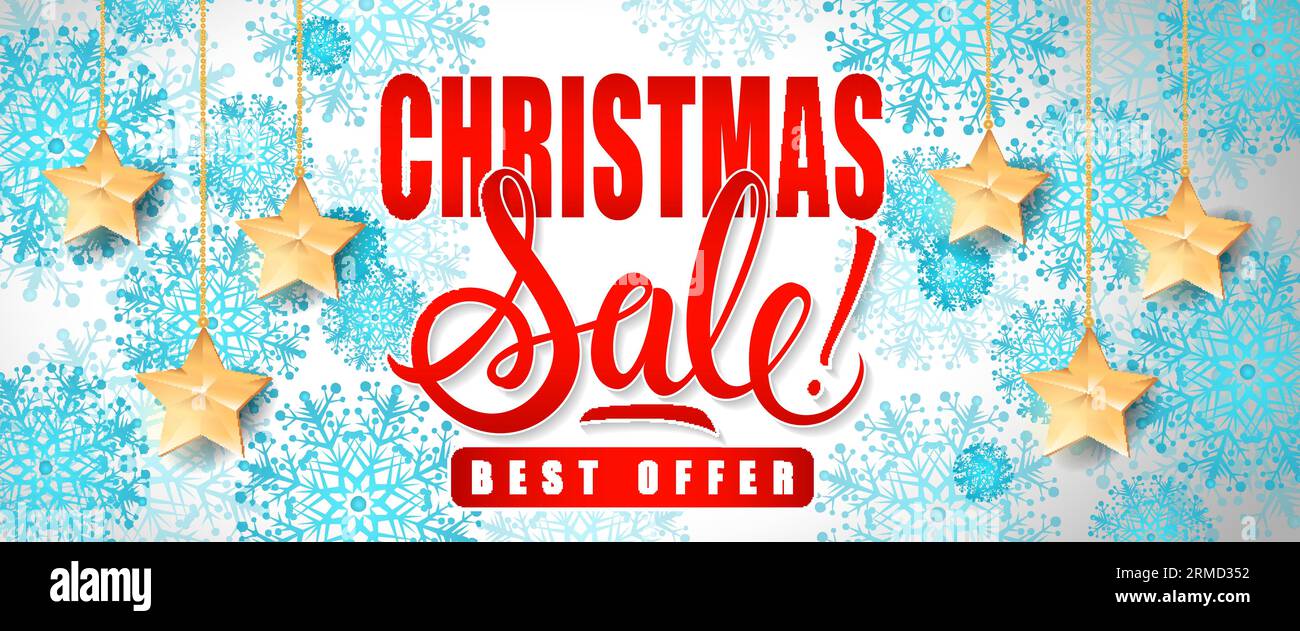 Weihnachtsangebot Mit Sternen Stock Vektor