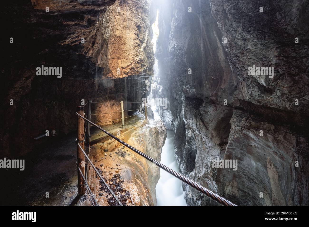 Partnachklamm, Schlucht und Schlucht in Garmisch Partenkirchen, Bayern Deutschland Stockfoto